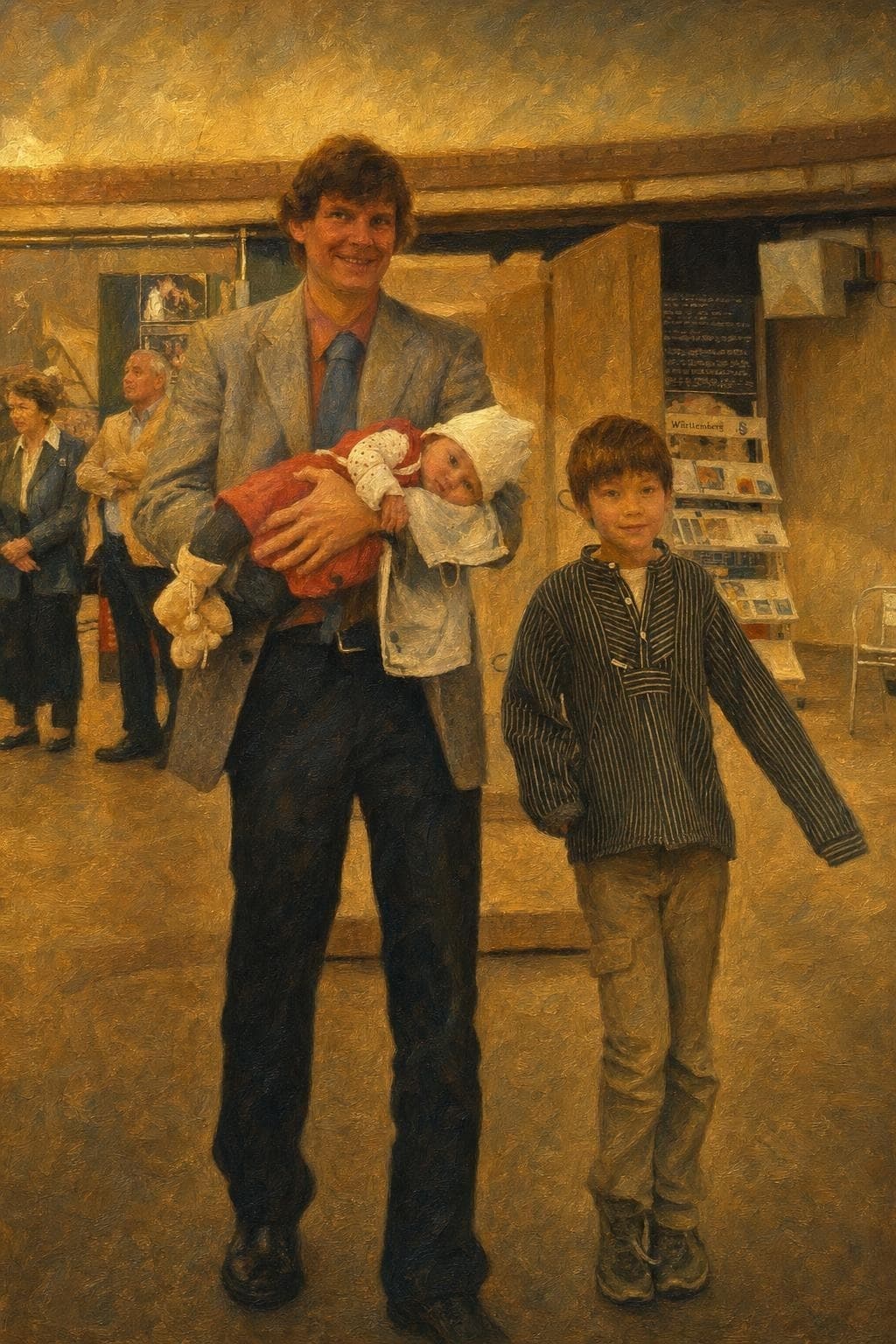 Als du klein warst – als Kunstwerk im Stil Realismus 3 – Goldhauch